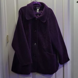 Women's Plus Size Catherines Purple Short Pea Coat Size 2X